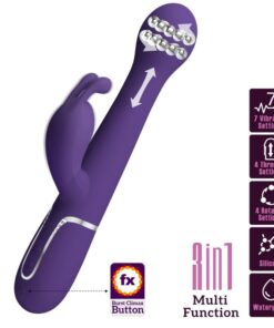 PRETTY LOVE - DEJON RABBIT VIBRATOR 3 IN 1 MULTIFUNCTION PURPLE