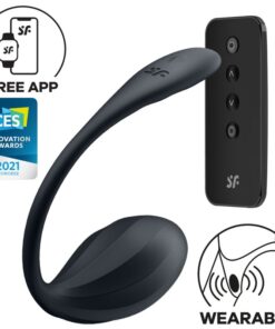 SATISFYER - RIBBED PETAL G POINT STIMULATOR REMOTE CONTROL BLACK FREE APP