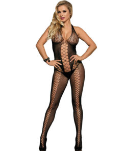 SUBBLIME - 951832 BODYSTOCKING WITH OPEN BACK AND CROSS DETAILS BLACK ONE SIZE