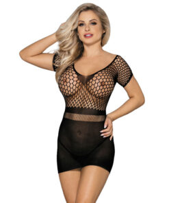 SUBBLIME - 951917 SHORT BLACK CROCHET GRILL DRESS ONE SIZE
