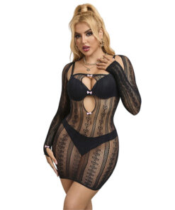 SUBBLIME - 952464 BLACK FISHNET DRESS ONE SIZE