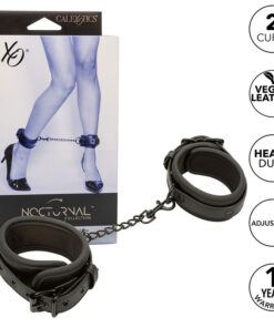 CALEXOTICS - NOCTURNAL ANKLE CUFFS LEATHER ADJUSTABLE BLACK