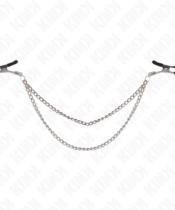 KINK - NIPPLE CLAMPS WITH 2 THICK CHAINS SILVER 20/23 CM