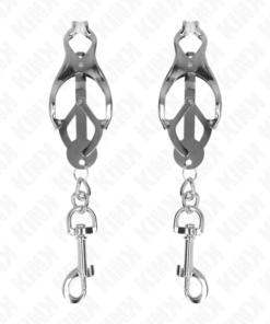 KINK - JAPANESE CLOVER NIPPLE CLAMPS WITH HOOKS SILVER