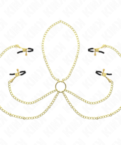 KINK - 4 NIPPLE AND CLIT CLAMPS ADJUSTABLE GOLD