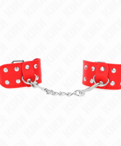 KINK - WRISTBANDS WITH DOUBLE LINE OF ADJUSTABLE STUDS RED