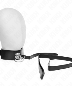 KINK - STUDDED LEASH 116 CM COLLAR WITH LEATHERETTE STRAP 50 X 5 CM