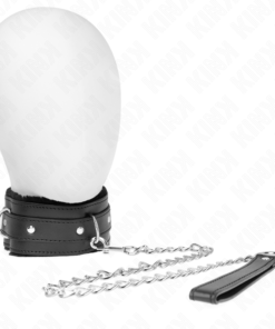 KINK - COLLAR WITH LEASH 65 CM WITH RESTRICTIONS BLACK 36-42 CM X 5.5 CM
