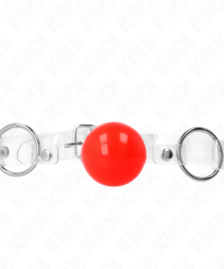 KINK - RED TRANSPARENT PVC BALL 4 CM GAG ADJUSTABLE