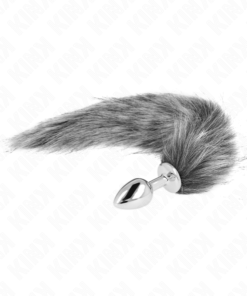 KINK - ANAL PLUG SIZE S 7 X 3 CM WITH SYNTHETIC TAIL 40 CM GREY