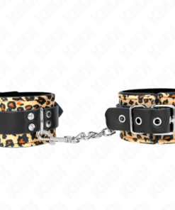 KINK - LEOPARD REAL LEATHER WRIST RESTRAINT ADJUSTABLE 18-29 CM X 5.5 CM