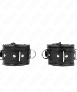 KINK - HEAVY WRIST RESTRAINTS WITH BLACK FUR LINED ADJUSTABLE 20-30 CM X 6 CM