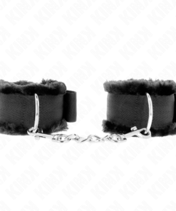 KINK - FURRY LINED WRIST RESTRAINTS BLACK ADJUSTABLE 17-31 CM X 7 CM