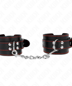 KINK - WRIST RESTRAINTS BLACK WITH RED LINING ADJUSTABLE 20-28 CM X 5.5 CM