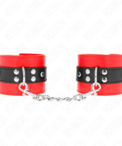 KINK - WRIST RESTRAINTS RED WITH BLACK BELT ADJUSTABLE 17-28 CM X 6 CM