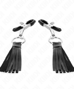 KINK - LEATHERETTE TASSEL NIPPLE CLAMPS 6 CM