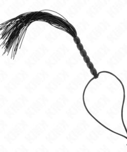 KINK - MINI SILICONE WHIP WITH 6 BLACK BEADS 26 CM