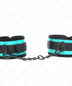 KINK - HOOK AND LOOP NYLON BIND WRIST RESTRAINTS BLACK-BLUE ADJUSTABLE 18-32 CM X 5 CM