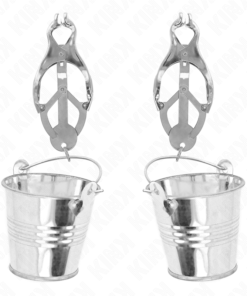 KINK - JAPANESE CLOVER NIPPLE CLAMPS WITH BUCKETS SILVER