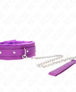 KINK - COLLAR WITH LEASH 65 CM WITH RESTRICTIONS PURPLE 36-42 CM X 5.5 CM