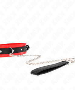 KINK - BASIC MODEL COLLAR WITH LEASH 65 CM MODEL 3 RED 53 X 5 CM