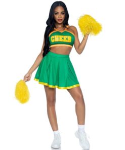 LEG AVENUE - COSTUME CHEERLEADER GREEN S/M