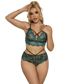 SUBBLIME - 954093 BRA + PANTIES LACE GREEN L/XL
