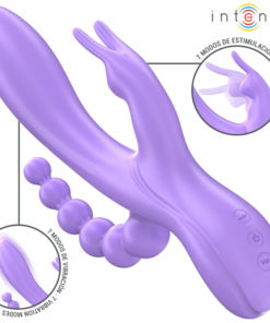 INTENSE - MIKO TRIPLE VIBRATOR RABBIT  STIMULATOR  ANAL 7 VIBRATIONS PURPLE