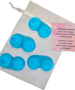 DIABLO PICANTE - 4 MINI SCENTED SOAPS SHAPED BREASTS BLUE
