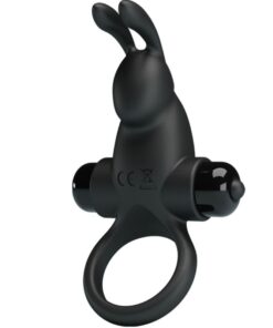 PRETTY LOVE - VIBRATING RING + RABBIT CLITORIS STIMULATOR 10 VIBRATIONS BLACK
