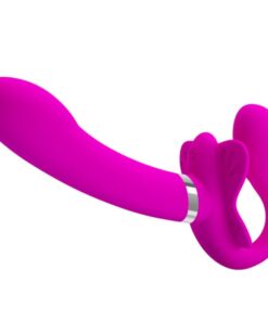 PRETTY LOVE - VALERIE DOUBLE STRAP-ON VIBRATOR 12 VIBRATIONS PURPLE