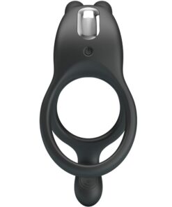PRETTY LOVE - SETH DOUBLE VIBRATING RING RABBIT 7 VIBRATIONS BLACK