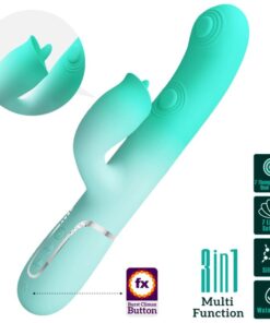 PRETTY LOVE - GIGI MULTIFUNCTION RABBIT VIBRATOR AQUA GREEN