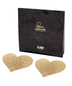 BIJOUX - INDISCRETS FLASH GOLDEN HEART NIPPLE COVERS