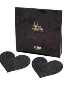 BIJOUX - INDISCRETS FLASH BLACK HEART NIPPLE CUTS