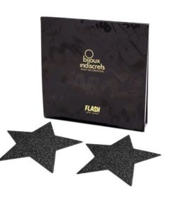 BIJOUX - INDISCRETS FLASH BLACK STAR NIPPLE CAPS