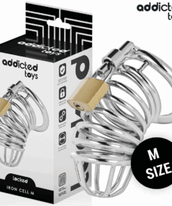ADDICTED TOYS LOCKED - IRON CELL METAL PENIS CAGE SIZE M
