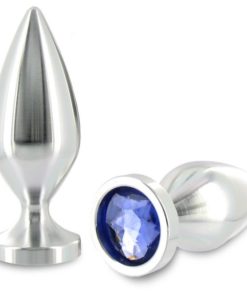 METAL HARD - ANAL PLUG ALIMINUM COLOR CRYSTAL LARGE 10.16CM