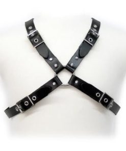 LEATHER BODY - BLACK BUCKLE HARNESS FOR MEN