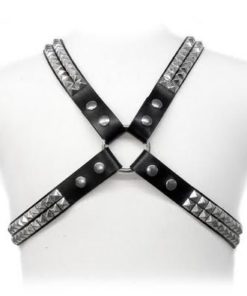 LEATHER BODY - PYRAMID STUD HARNESS