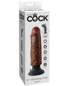 KING COCK - VIBRATING COCK BROWN 15.24 CM