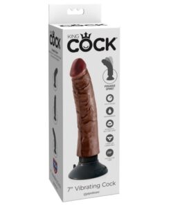 KING COCK - VIBRATING COCK BROWN 17.78 CM