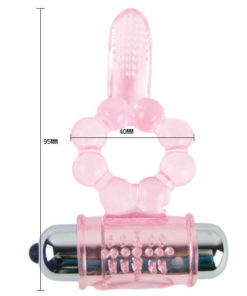 BAILE - SILICONE RING 10 TONGUE RHYTHMS WITH PINK VIBRATION
