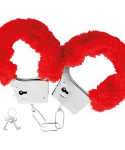 DARKNESS - RED LINED METAL HANDCUFFS