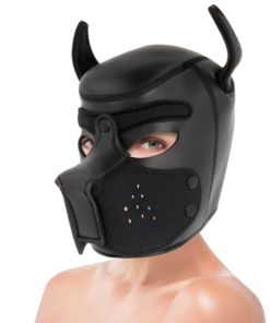 DARKNESS - NEOPRENE DOG MASK WITH REMOVABLE MUZZLE L