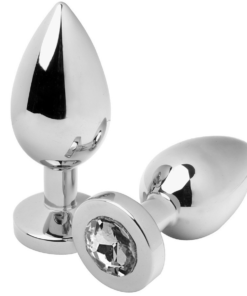 METAL HARD - ANAL PLUG DIAMOND TRANSPARENT MEDIUM 7.62CM