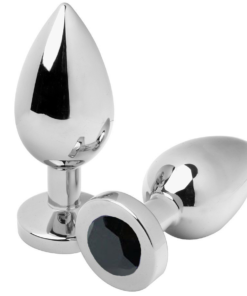 METAL HARD - ANAL PLUG DIAMOND BLACK MEDIUM 7.62CM