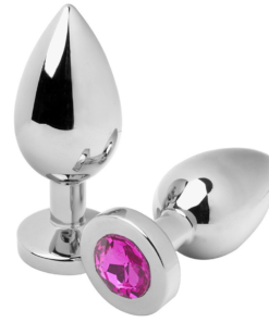 METAL HARD - ANAL PLUG DIAMOND PINK MEDIUM 7.62CM