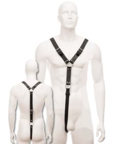 LEATHER BODY - HARNESS MEN BLACK
