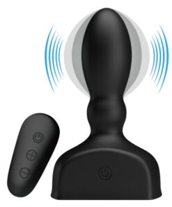 MR PLAY - BLACK INFLATABLE ANAL PLUG REMOTE CONTROL